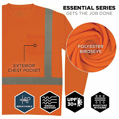 ergodyne GloWear 8284 Essential Hi-Vis Long-Sleeve T-Shirt (21915)