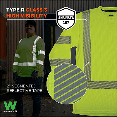 ergodyne GloWear 8387 Womens Hi-Vis Long-Sleeve T-Shirt (22353)