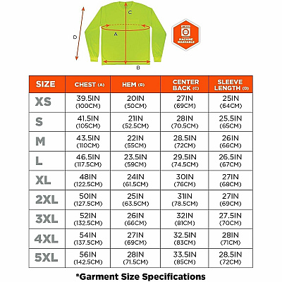 ergodyne Non-Certified Essential Hi-Vis Long Sleeve T-Shirt (21813)