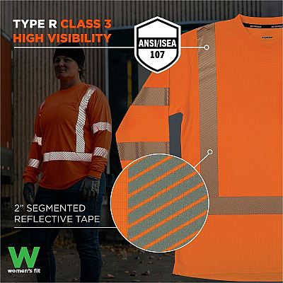 ergodyne GloWear 8387 Womens Hi-Vis Long-Sleeve T-Shirt (22366)