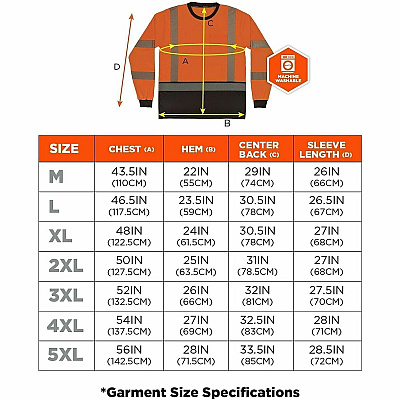 ergodyne GloWear 8371BK Hi-Vis Long-Sleeve T-Shirt (22303)