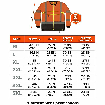 ergodyne GloWear 8371BK Hi-Vis Long-Sleeve T-Shirt (22308)