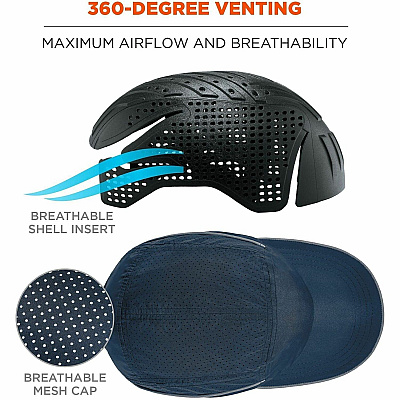 ergodyne Skullerz 8965F(x) Bump Cap Hat with LED Light (23476)