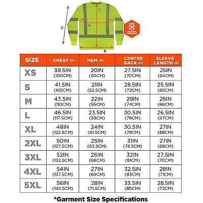 ergodyne Performance Hi-Vis Long Sleeve T-Shirt - Type R, Class 3 (22252)