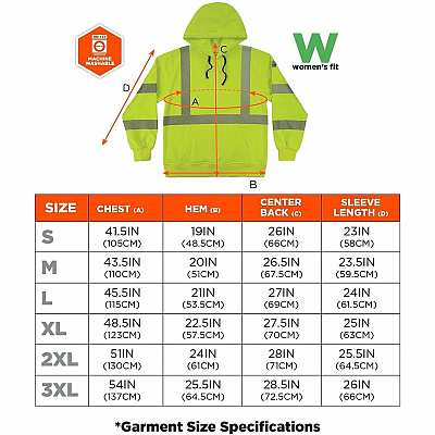 ergodyne GloWear 8304W Womens Hi-Vis Hooded Sweatshirt (23116)