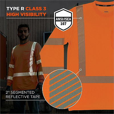 ergodyne Performance Hi-Vis Long Sleeve T-Shirt - Type R, Class 3 (22263)