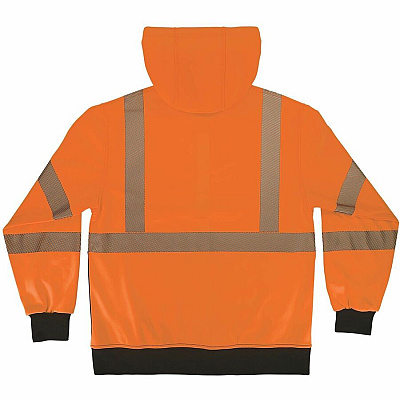 ergodyne GloWear 8318BK Hi-Vis Hooded Zip-Up Sweatshirt (23075)