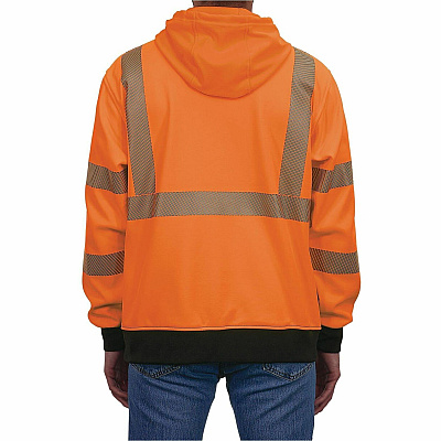 ergodyne GloWear 8318BK Hi-Vis Hooded Zip-Up Sweatshirt (23074)