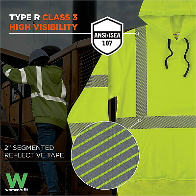ergodyne GloWear 8304W Womens Hi-Vis Hooded Sweatshirt (23113)
