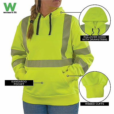 ergodyne GloWear 8304W Womens Hi-Vis Hooded Sweatshirt (23113)