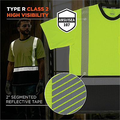 ergodyne GloWear 8294BK Performance Hi-Vis T-Shirt (22277)