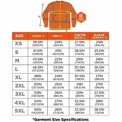 ergodyne Performance Hi-Vis Long Sleeve T-Shirt - Type R, Class 3 (22265)