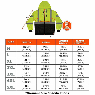 ergodyne GloWear 8312BK Essential Hi-Vis Hooded Zip-Up (22938)