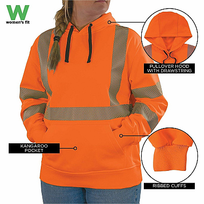 ergodyne GloWear 8304W Womens Hi-Vis Hooded Sweatshirt (23124)