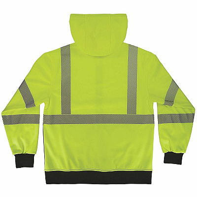 ergodyne GloWear 8318BK Hi-Vis Hooded Zip-Up Sweatshirt (23067)