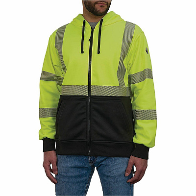 ergodyne GloWear 8318BK Hi-Vis Hooded Zip-Up Sweatshirt (23067)