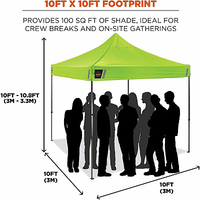 ergodyne Heavy-Duty Pop-Up Tent Enclosed Kit - 10ft x 10ft (12961)