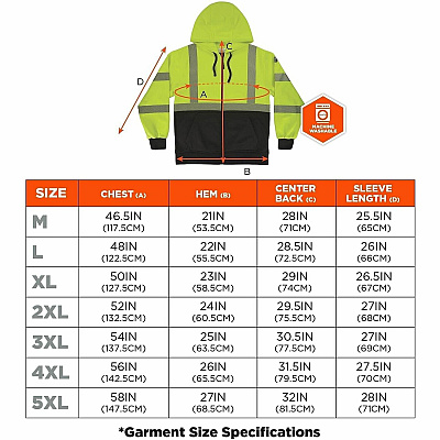 ergodyne GloWear 8318BK Hi-Vis Hooded Zip-Up Sweatshirt (23068)