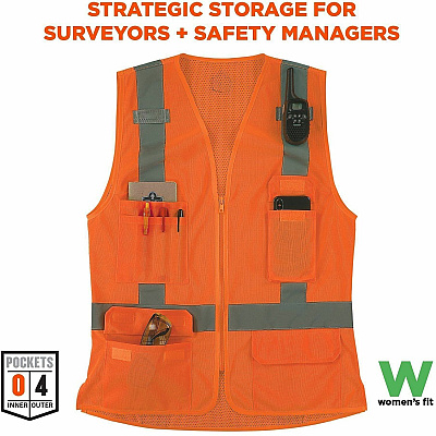 ergodyne GloWear 8247ZW-S Womens Hi-Vis Surveyor Vest (22475)