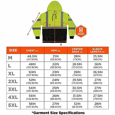 ergodyne GloWear 8311BK Essential Hi-Vis Hooded Sweatshirt (22874)