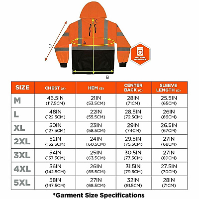 ergodyne GloWear 8311BK Essential Hi-Vis Hooded Sweatshirt (22889)