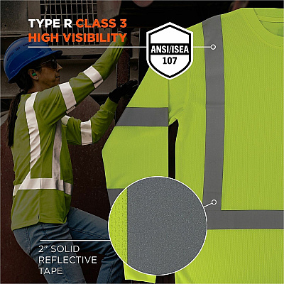 ergodyne Essential Hi-Vis Long Sleeve T-Shirt - Type R, Class 3 (22053)