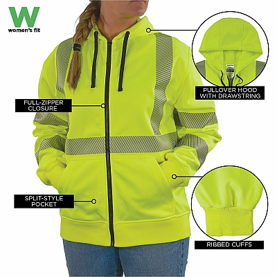 ergodyne GloWear 8305W Womens Hi-Vis Hooded Zip-Up (22892)