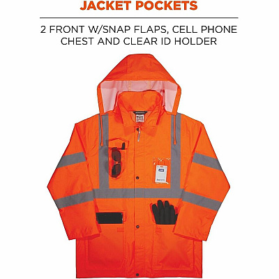 ergodyne GloWear 8376K Hi-Vis Rain Suit Kits (25338)