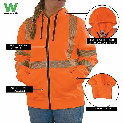 ergodyne GloWear 8305W Womens Hi-Vis Hooded Zip-Up (22903)