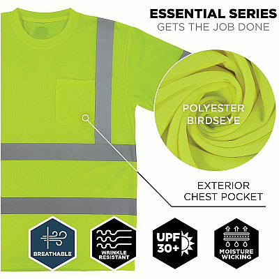 ergodyne Essential Hi-Vis T-Shirt - Type R, Class 3 (22037)