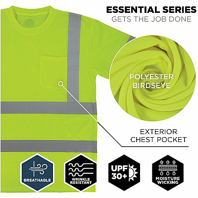 ergodyne Essential Hi-Vis T-Shirt - Type R, Class 3 (22033)