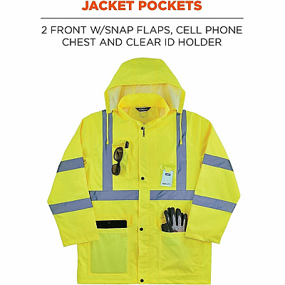ergodyne GloWear 8376K Hi-Vis Rain Suit Kits (25439)