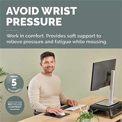 Fellowes Breyta Mousepad Wrist Rest - Black (100145418)