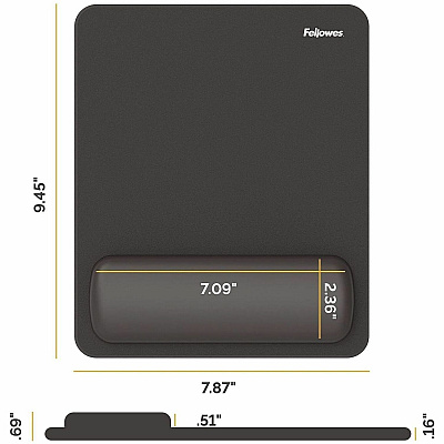 Fellowes Breyta Mousepad Wrist Rest - Black (100145418)