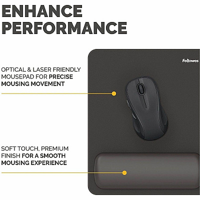 Fellowes Breyta Mousepad Wrist Rest - Black (100145418)