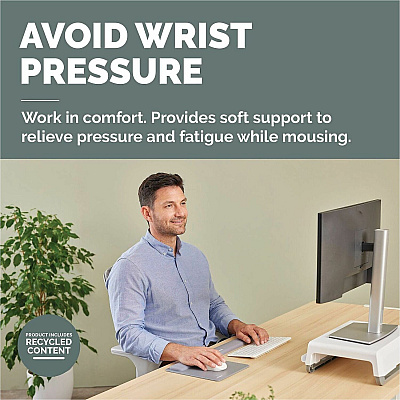 Fellowes Breyta Mousepad Wrist Rest - Gray (100145420)