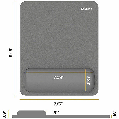 Fellowes Breyta Mousepad Wrist Rest - Gray (100145420)