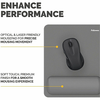 Fellowes Breyta Mousepad Wrist Rest - Gray (100145420)