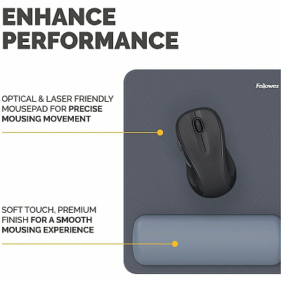 Fellowes Breyta Mousepad Wrist Rest - Blue (100145421)