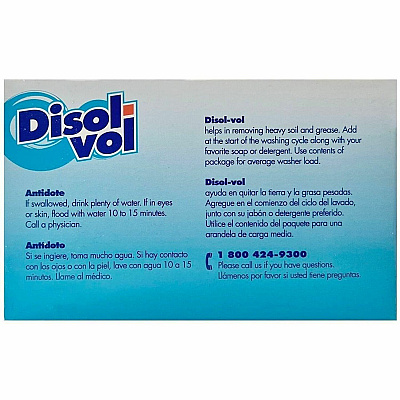 Disol-Vol Single-Use Powder Laundry Detergent Booster (122695)