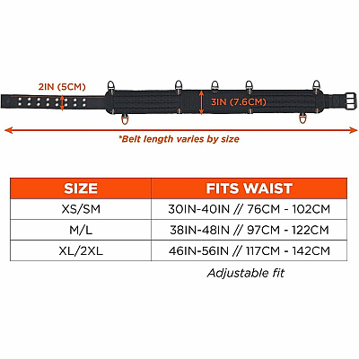 ergodyne Arsenal 5556 3-Inch Padded Tool Belt - Tool Tethering Attachment Point (13670)