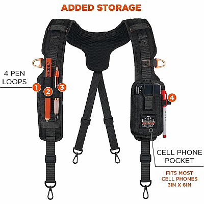 ergodyne Arsenal 5566 Tool Belt Suspenders - Tool Tethering Attachment Point (13564)