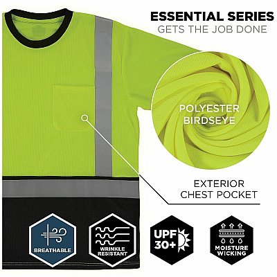 ergodyne GloWear 8286BK Essential Hi-Vis T-Shirt (22164)