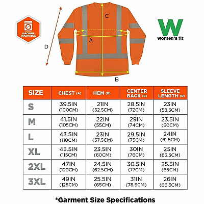 ergodyne GloWear 8374 Women's Essential Hi-Vis Long Sleeve T-Shirt (22155)
