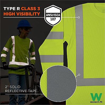 ergodyne GloWear 8374 Women's Essential Hi-Vis Long Sleeve T-Shirt (22093)