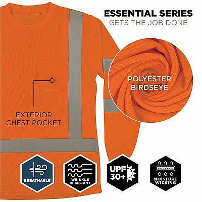 ergodyne GloWear 8374 Women's Essential Hi-Vis Long Sleeve T-Shirt (22153)