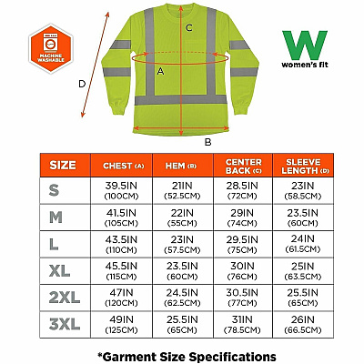 ergodyne GloWear 8374 Women's Essential Hi-Vis Long Sleeve T-Shirt (22097)