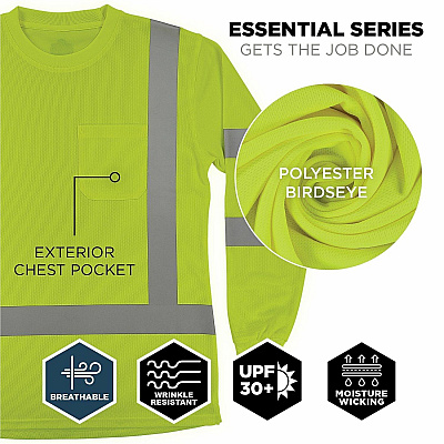 ergodyne GloWear 8374 Women's Essential Hi-Vis Long Sleeve T-Shirt (22094)
