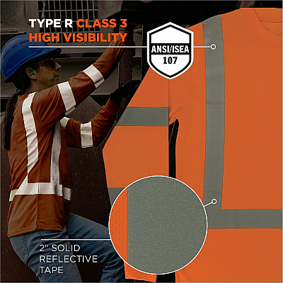 ergodyne Essential Hi-Vis Long Sleeve T-Shirt - Type R, Class 3 (22062)