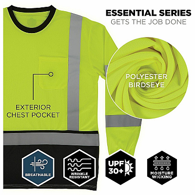 ergodyne GloWear 8369BK Essential Hi-Vis Long Sleeve T-Shirt (22204)